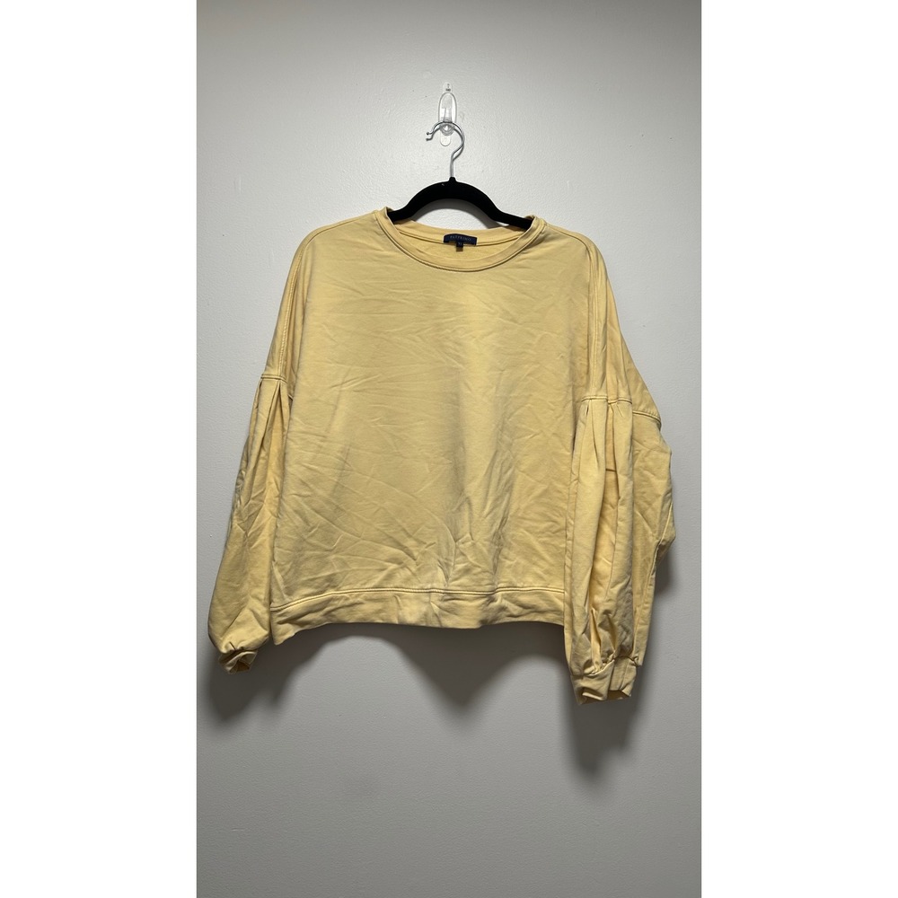 Patprimo Womens XL Yellow Balloon Sleeve French Terry Sweatshirt